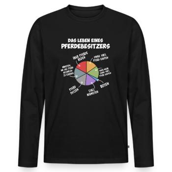 Das Leben eines Pferdebesitzers - Männer Premium Bio Langarmshirt - Schwarz - Vorne - Nico (187cm)
