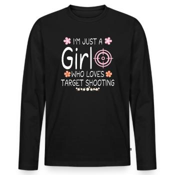 I m Just A Girl Who Loves Target Shooting - T-shirt manches longues Premium bio Homme - noir - Devant - Nico (187cm)