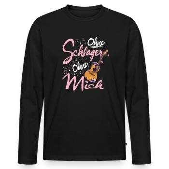 Ohne Schlager Ohne mich Schlagermusik - Männer Premium Bio Langarmshirt - Schwarz - Vorne - Nico (187cm)