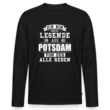 Stadt Potsdam Deutschland Legende Spruch - Männer Premium Bio Langarmshirt - Schwarz - Vorne - Nico (187cm)
