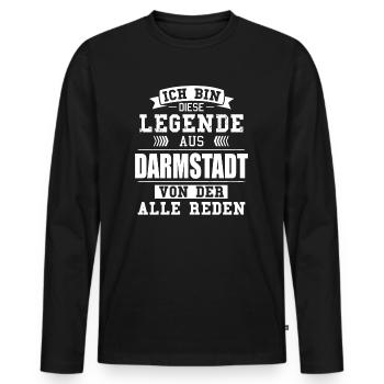 Stadt Darmstadt Deutschland Legende Spruch - Männer Premium Bio Langarmshirt - Schwarz - Vorne - Nico (187cm)