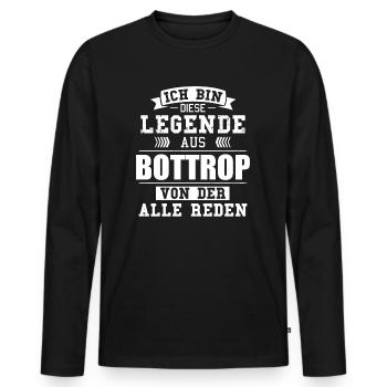 Stadt Bottrop Deutschland Legende Spruch - Männer Premium Bio Langarmshirt - Schwarz - Vorne - Nico (187cm)