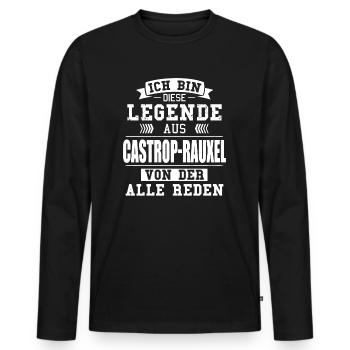 Stadt Castrop-Rauxel Deutschland Legende Spruch - Männer Premium Bio Langarmshirt - Schwarz - Vorne - Nico (187cm)
