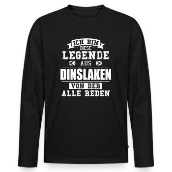 Stadt Dinslaken Deutschland Legende Spruch - Männer Premium Bio Langarmshirt - Schwarz - Vorne - Nico (187cm)