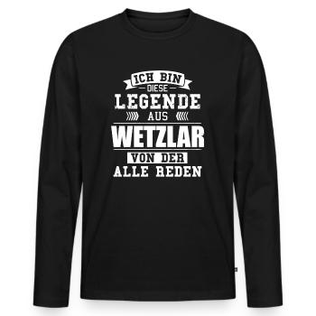 Stadt Wetzlar Deutschland Legende Spruch - Männer Premium Bio Langarmshirt - Schwarz - Vorne - Nico (187cm)