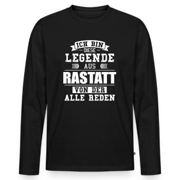 Stadt Rastatt Deutschland Legende Spruch - Männer Premium Bio Langarmshirt - Schwarz - Vorne - Nico (187cm)