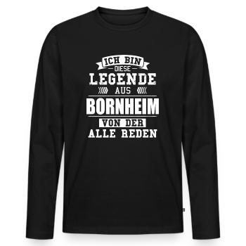 Stadt Bornheim Deutschland Legende Spruch - Männer Premium Bio Langarmshirt - Schwarz - Vorne - Nico (187cm)