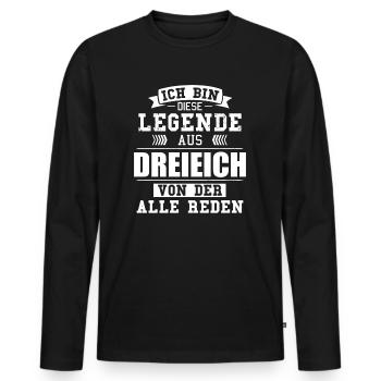 Stadt Dreieich Deutschland Legende Spruch - Männer Premium Bio Langarmshirt - Schwarz - Vorne - Nico (187cm)