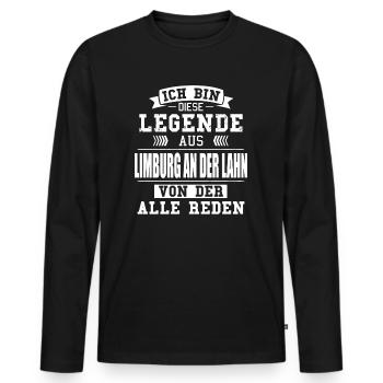 Stadt Limburg an der Lahn Deutschland Legende - Männer Premium Bio Langarmshirt - Schwarz - Vorne - Nico (187cm)