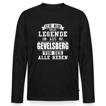 Stadt Gevelsberg Deutschland Legende Spruch - Männer Premium Bio Langarmshirt - Schwarz - Vorne - Nico (187cm)