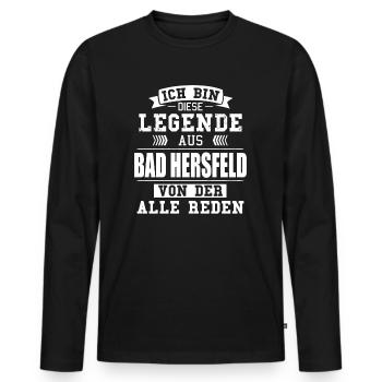 Stadt Bad Hersfeld Deutschland Legende Spruch - Männer Premium Bio Langarmshirt - Schwarz - Vorne - Nico (187cm)