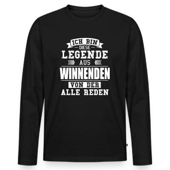 Stadt Winnenden Deutschland Legende Spruch - Männer Premium Bio Langarmshirt - Schwarz - Vorne - Nico (187cm)
