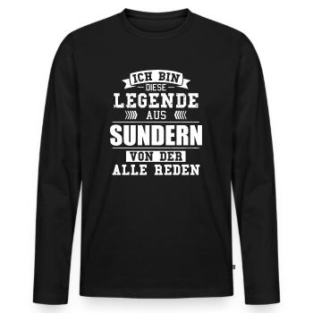 Stadt Sundern Deutschland Legende Spruch - Männer Premium Bio Langarmshirt - Schwarz - Vorne - Nico (187cm)
