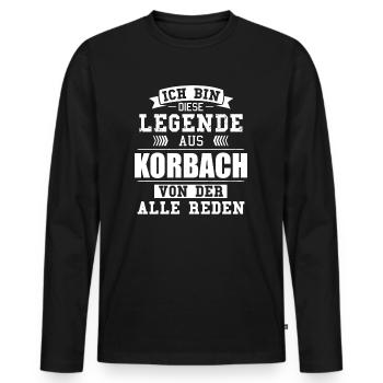 Stadt Korbach Deutschland Legende Spruch - Männer Premium Bio Langarmshirt - Schwarz - Vorne - Nico (187cm)