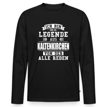 Stadt Kaltenkirchen Deutschland Legende Spruch - Männer Premium Bio Langarmshirt - Schwarz - Vorne - Nico (187cm)