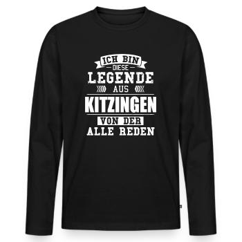 Stadt Kitzingen Deutschland Legende Spruch - Männer Premium Bio Langarmshirt - Schwarz - Vorne - Nico (187cm)