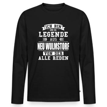 Stadt Neu Wulmstorf Deutschland Legende Spruch - Männer Premium Bio Langarmshirt - Schwarz - Vorne - Nico (187cm)