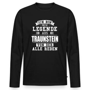 Stadt Traunstein Deutschland Legende Spruch - Männer Premium Bio Langarmshirt - Schwarz - Vorne - Nico (187cm)