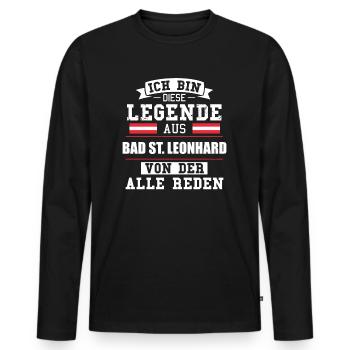 Stadt Bad St. Leonhard Österreich Legende Spruch - Männer Premium Bio Langarmshirt - Schwarz - Vorne - Nico (187cm)