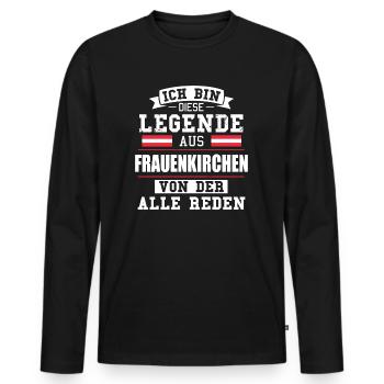 Stadt Frauenkirchen Österreich Legende Spruch - Männer Premium Bio Langarmshirt - Schwarz - Vorne - Nico (187cm)