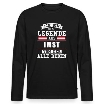 Stadt Imst Österreich Legende Spruch - Männer Premium Bio Langarmshirt - Schwarz - Vorne - Nico (187cm)