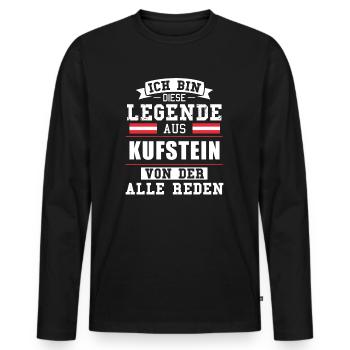 Stadt Kufstein Österreich Legende Spruch - Männer Premium Bio Langarmshirt - Schwarz - Vorne - Nico (187cm)
