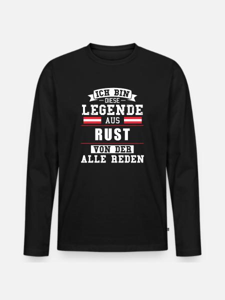 Stadt Rust Österreich Legende Spruch - Männer Premium Bio Langarmshirt - Schwarz