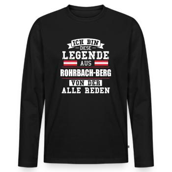 Stadt Rohrbach-Berg Österreich Legende Spruch - Männer Premium Bio Langarmshirt - Schwarz - Vorne - Nico (187cm)