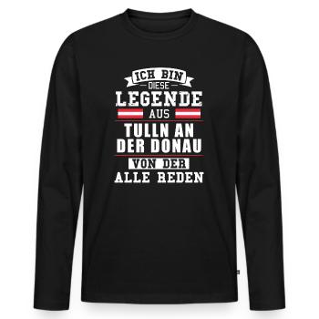 Stadt Tulln an der Donau Österreich Legende Spruch - Männer Premium Bio Langarmshirt - Schwarz - Vorne - Nico (187cm)