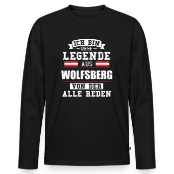 Stadt Wolfsberg Österreich Legende Spruch - Männer Premium Bio Langarmshirt - Schwarz - Vorne - Nico (187cm)