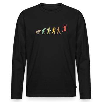 Vintage Table Tennis Retro Ping Pong Evolution - Men's Premium Organic Long Sleeve Shirt - black - Front - Nico (187cm)