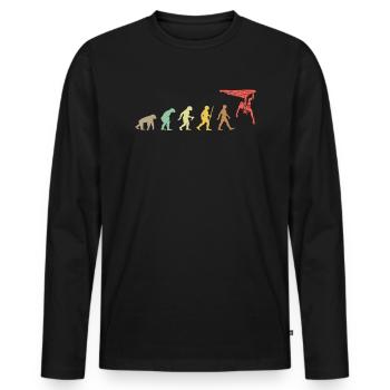 Climbing Retro Rock Climbing Evolution Climber - T-shirt manches longues Premium bio Homme - noir - Devant - Nico (187cm)