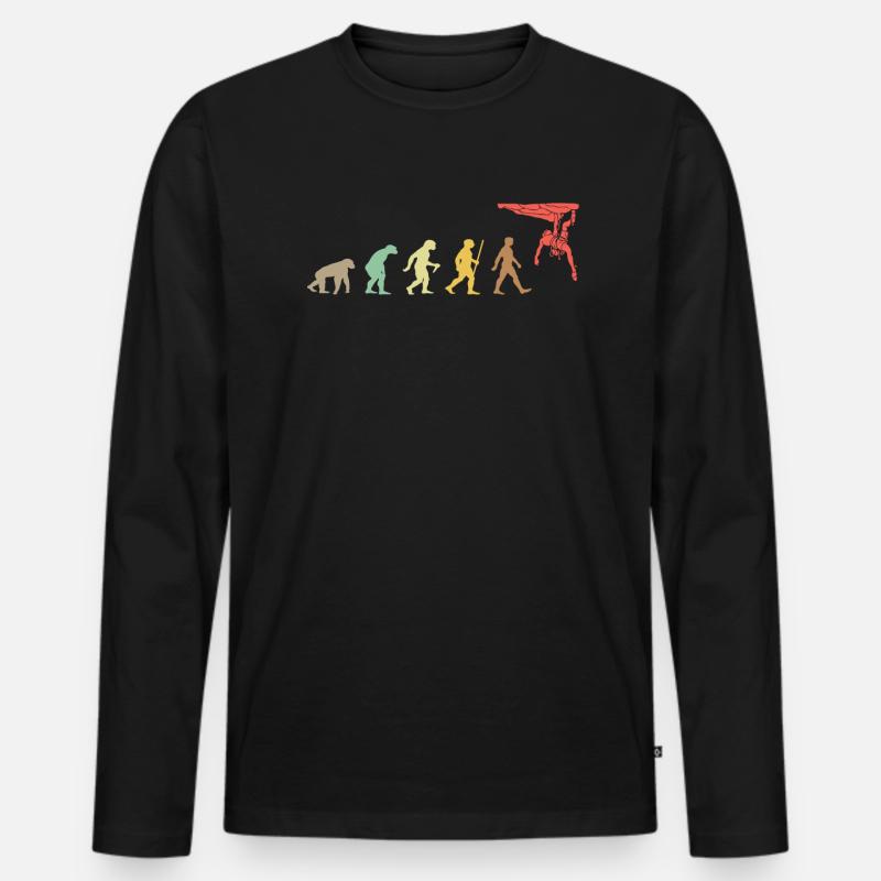 Klettern Retro Klettern Evolution Climber - Männer Premium Bio Langarmshirt - Schwarz
