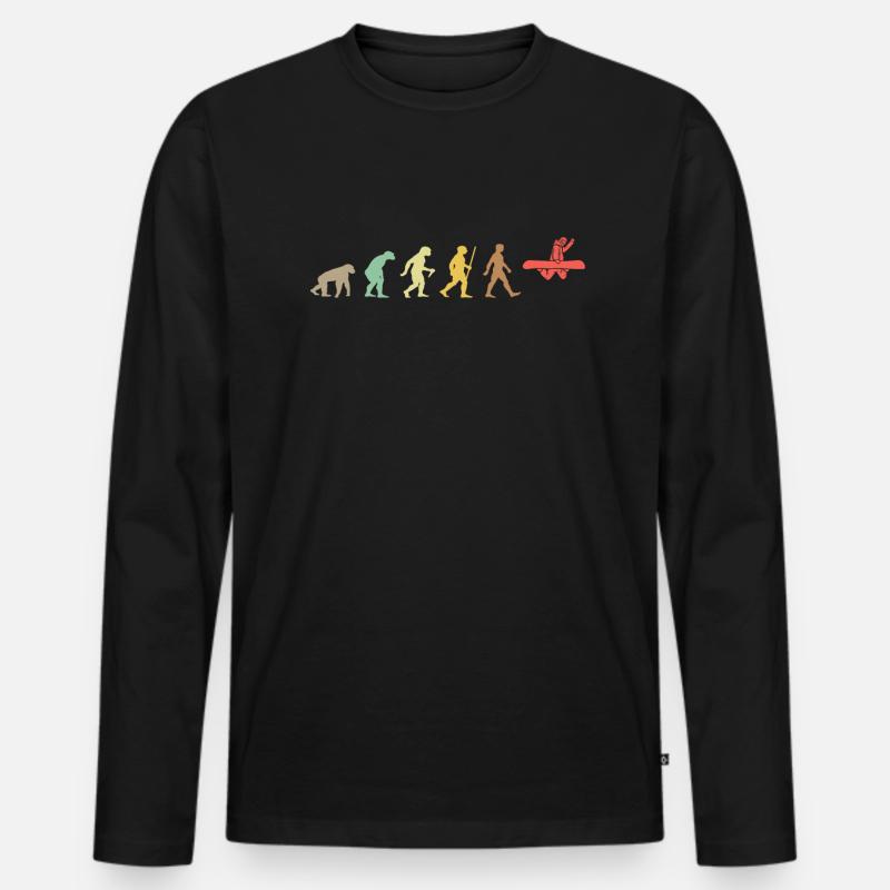 Snowboarding Retro Snowboard Evolution Snowboarder - Men's Premium Organic Long Sleeve Shirt - black