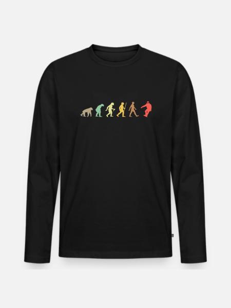 Snowboarding Retro Snowboard Evolution Snowboarder - Men's Premium Organic Long Sleeve Shirt - black