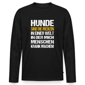 Hundeliebhaber Sprüche Hundehalter Hundezüchter - Männer Premium Bio Langarmshirt - Schwarz - Vorne - Nico (187cm)
