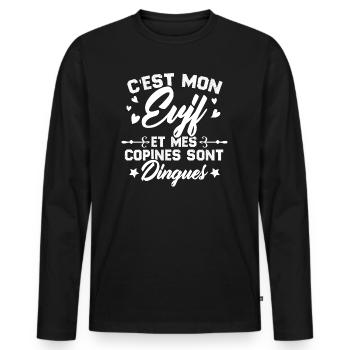 C'est Mon EVJF et mes copines sont dingues - T-shirt manches longues Premium bio Homme - noir - Devant - Nico (187cm)