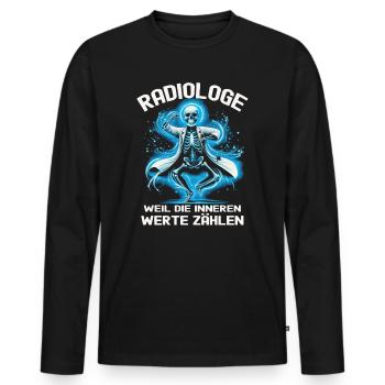 Radiologist - Men's Premium Organic Long Sleeve Shirt - black - Front - Nico (187cm)