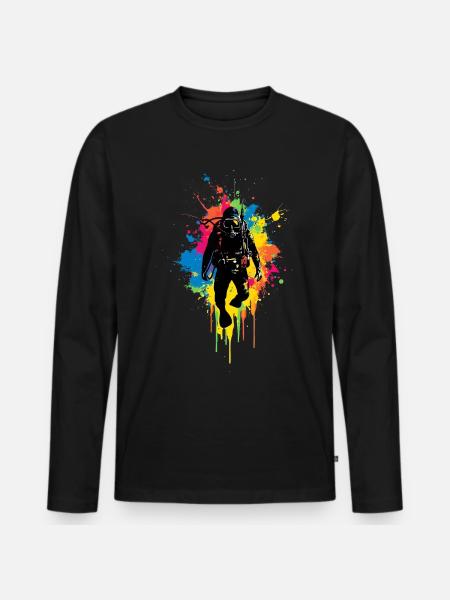 Plongeur Plongée Plongée - T-shirt manches longues Premium bio Homme - noir