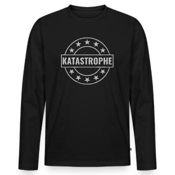 Katastrophe - Männer Premium Bio Langarmshirt - Schwarz - Vorne - Nico (187cm)