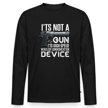 Es ist kein Waffen-Meme - lustig, es ist kein Waffen-T-Shirt - Männer Premium Bio Langarmshirt - Schwarz - Vorne - Nico (187cm)