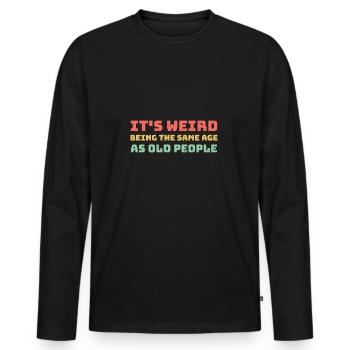 Même âge que les personnes âgées - T-shirt manches longues Premium bio Homme - noir - Devant - Nico (187cm)