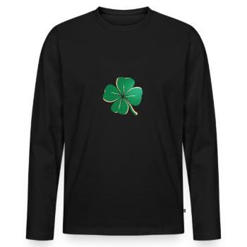 Trèfle - T-shirt manches longues Premium bio Homme - noir - Devant - Nico (187cm)