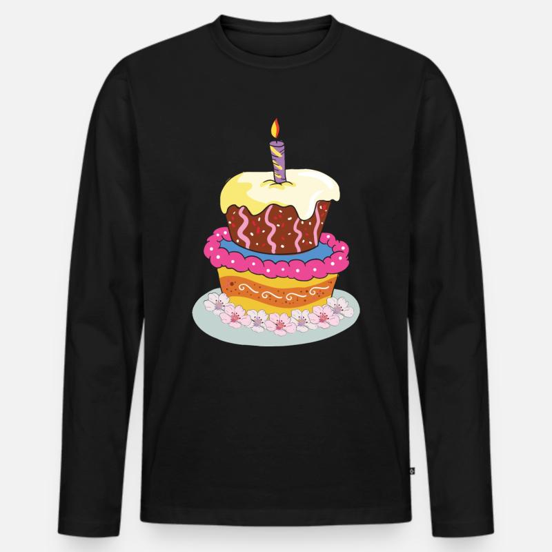 Torta Compleanno Torta Torta Di Compleanno - Maglia a manica lunga ecologica premium da uomo - nero