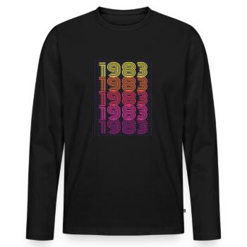 1983 Born - Year of construction 1983 - Men's Premium Organic Long Sleeve Shirt - black - Front - Nico (187cm)