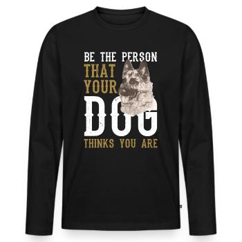 Schäferhund - Männer Premium Bio Langarmshirt - Schwarz - Vorne - Nico (187cm)