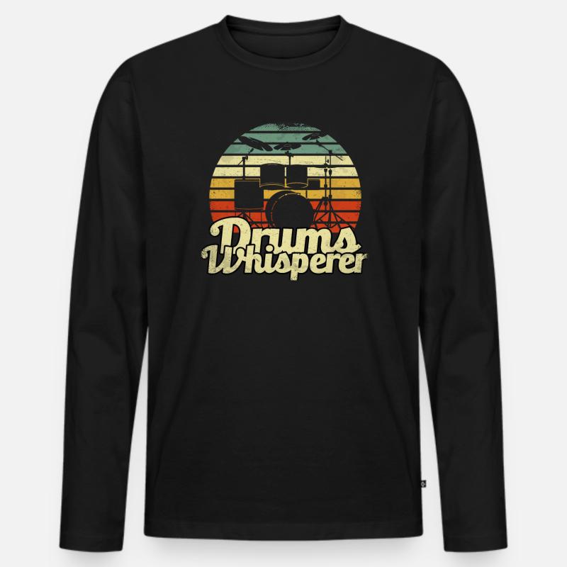 Schlagzeug Schlagzeuger - Männer Premium Bio Langarmshirt - Schwarz