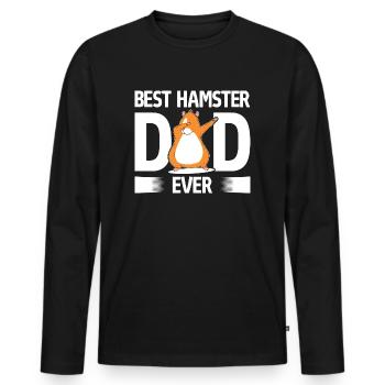 Best Hamster Dad Ever Dabbing Golden Hamster - Men's Premium Organic Long Sleeve Shirt - black - Front - Nico (187cm)