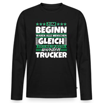 Zum Beginn gleich die besten wurden Zum Beginn gle - Männer Premium Bio Langarmshirt - Schwarz - Vorne - Nico (187cm)