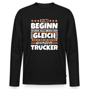 Zum Beginn gleich die besten wurden Zum Beginn gle - Männer Premium Bio Langarmshirt - Schwarz - Vorne - Nico (187cm)
